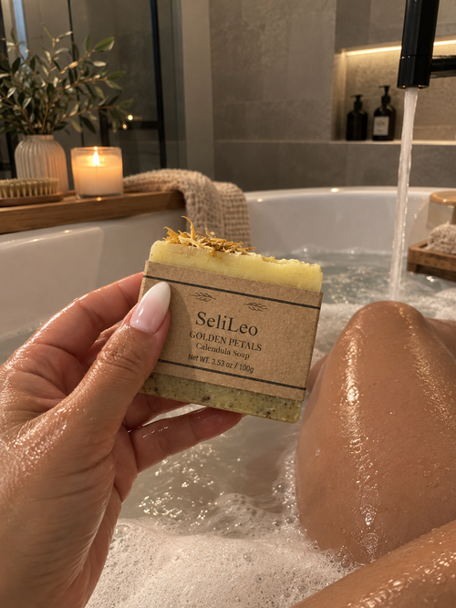 eliLeo Golden Petals Calendula Soap for body care and bath